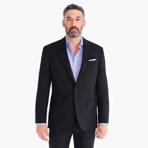 Ludlow Crosby-fit suit jacket & pants double vent Italian wool black NWT 42R